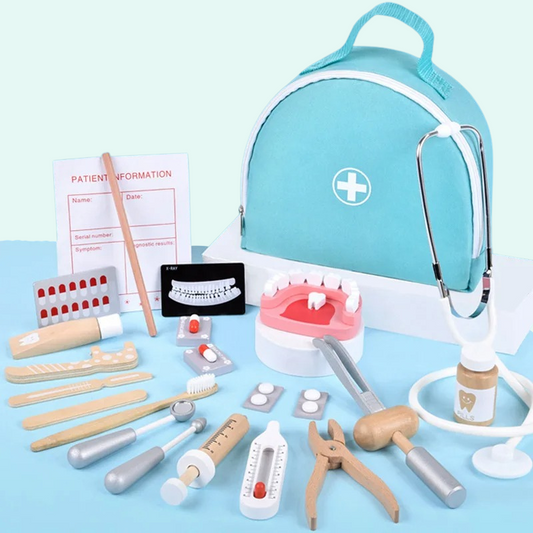 Wooden Dentist Play Set – Montessori Pretend Play Medical Toy