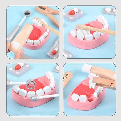 Wooden Dentist Play Set – Montessori Pretend Play Medical Toy