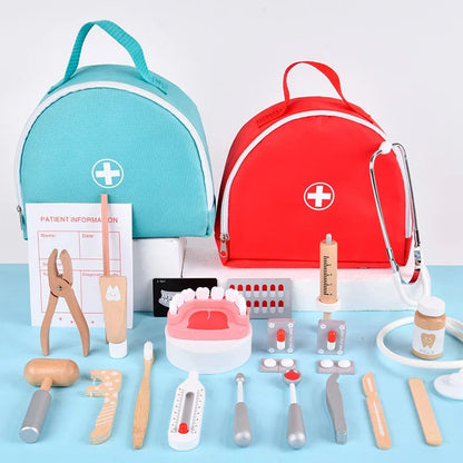 Wooden Dentist Play Set – Montessori Pretend Play Medical Toy