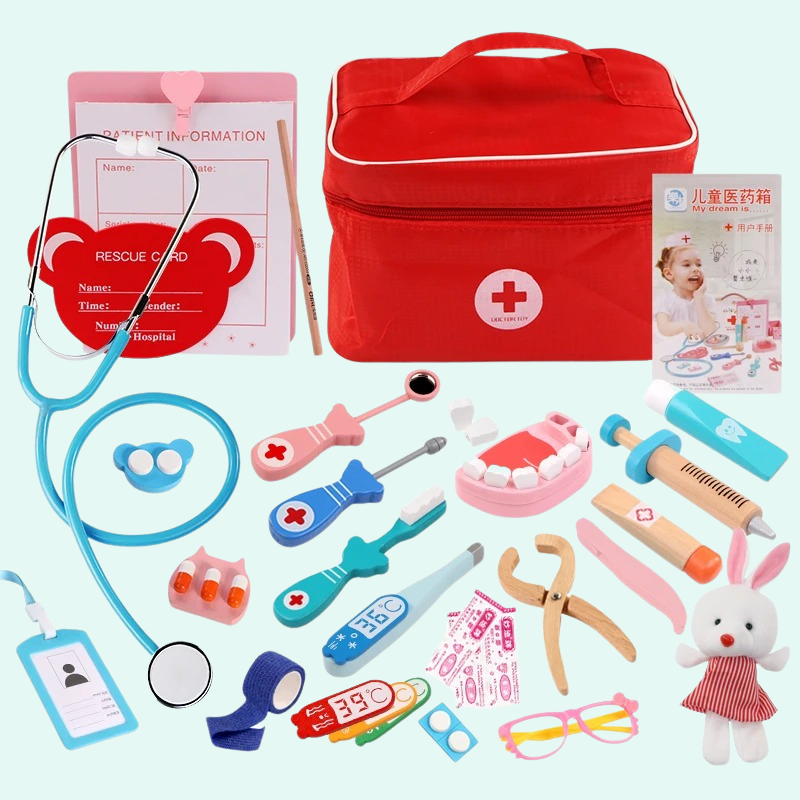 Wooden Dentist Play Set – Montessori Pretend Play Medical Toy